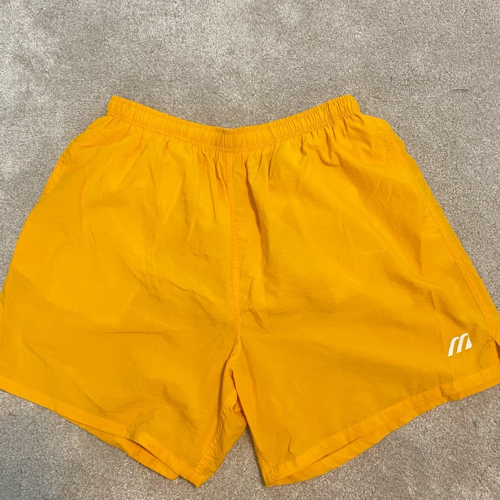 Vintage Mizuno Yellow Swim Shorts Men’s Size Large With Pockets